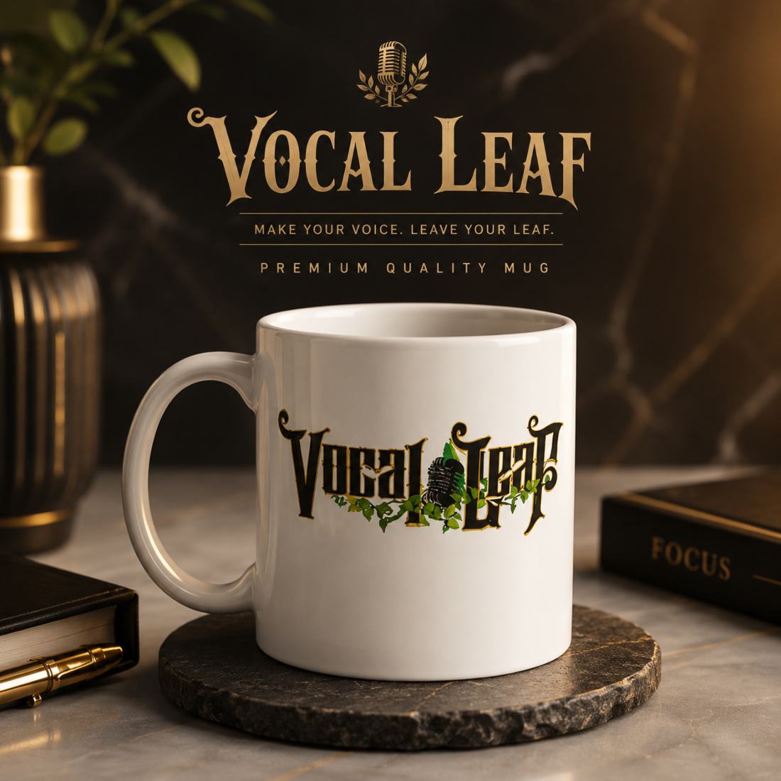 Vocal Leaf Ceramic Tea Infuser Mug (Cup)