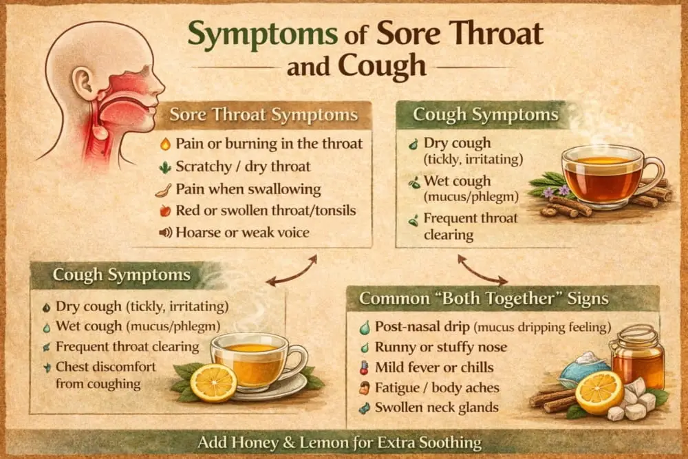 Symptom for Sore Throat and Cough
