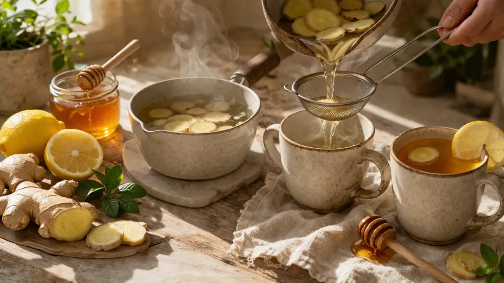Honey Lemon Ginger Tea Recipe for a Sore Throat