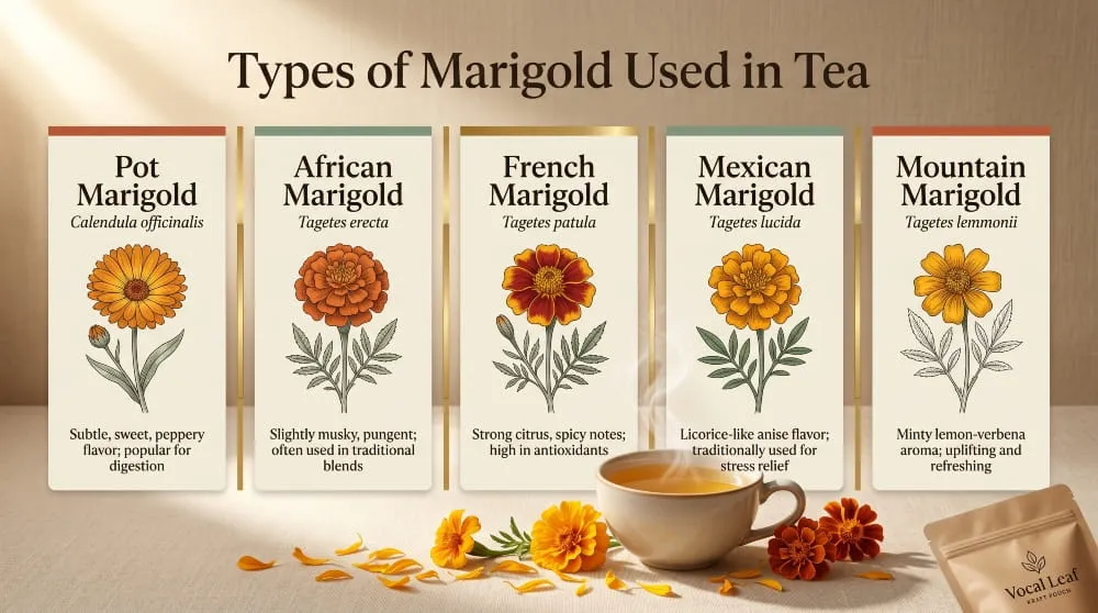 Types of Marigolds Used in Tea