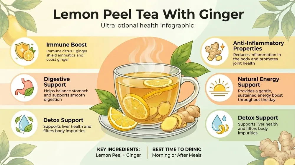 Lemon Peel Tea With Ginger