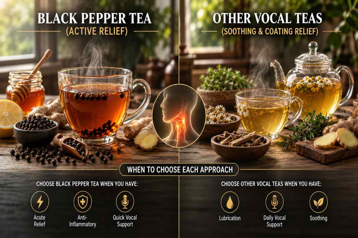 Black Pepper Tea vs Other Vocal Teas