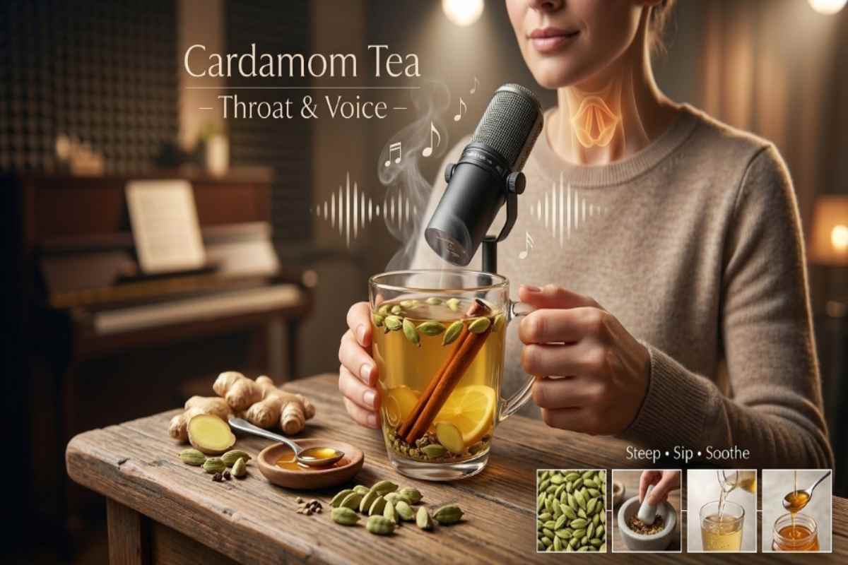 Cardamom Tea for Throat and Voice