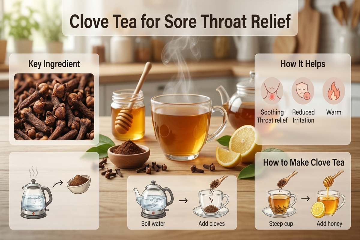 Clove Tea for Sore Throat