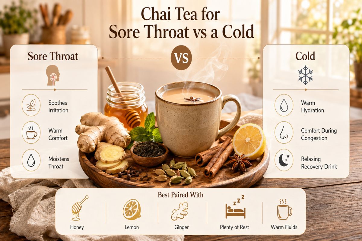 Chai Tea for Sore Throat vs a Cold